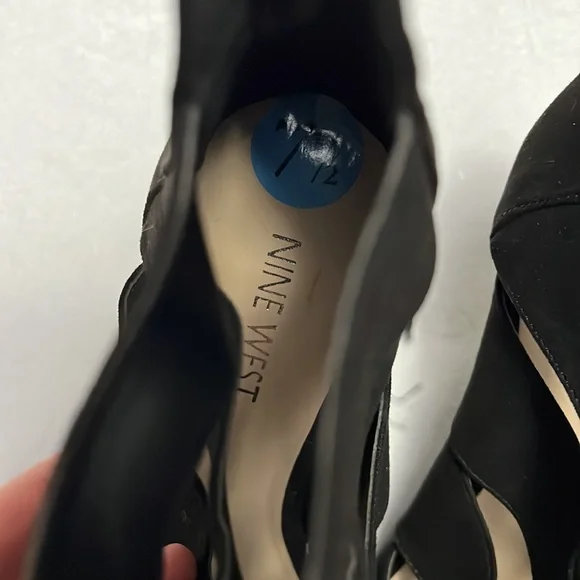 Nine West Black Pointed Toe Heels - Picture 3 of 5